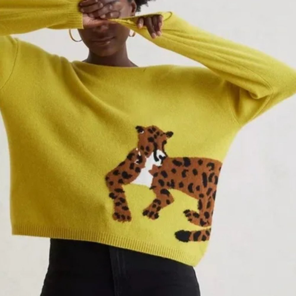 Anthropologie Maeve Intarsia Cashmere Sweater NWOT